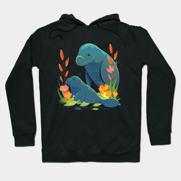 Manatees Fathers Day Hoodie by JH Mart